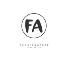 F A FA Initial letter handwriting and  signature logo. A concept handwriting initial logo with template element. vector
