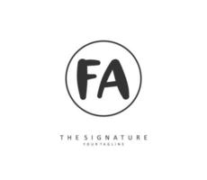 F A FA Initial letter handwriting and  signature logo. A concept handwriting initial logo with template element. vector