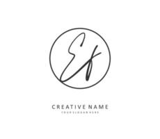 EF Initial letter handwriting and  signature logo. A concept handwriting initial logo with template element. vector