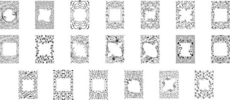 Rustic Floral Frame Set vector