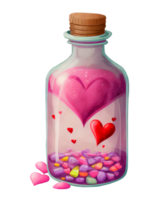 caramelo corazón con botellas