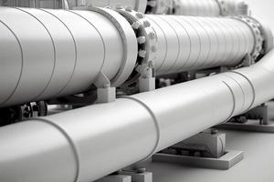 The pipeline on a light background, the transportation of oil and gas through pipes photo