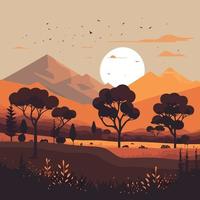 peaceful natural landscape vector