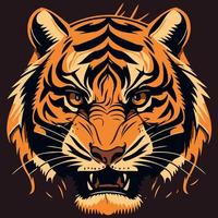 common tiger feline mammal animal face vector