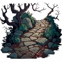 path with stone tiles vector