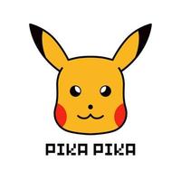 ilustración de Pikachu ventilador Arte. adecuado para niños, imprimir, t camisa, pegatina, diseño elemento. vector