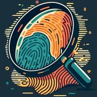 magnifying glass object enlarging fingerprint vector