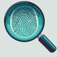 magnifying glass object enlarging fingerprint vector
