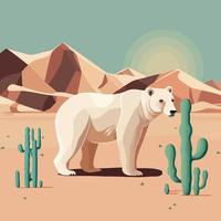 polar bear in the desert vector
