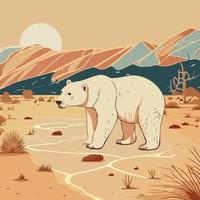 polar bear in the desert vector