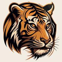 common tiger feline mammal animal face vector