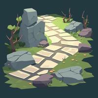 path with stone tiles vector