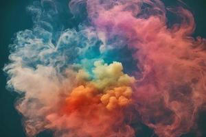 abstract colorful smoke cloud in the air, generative art by A.I photo