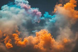 resumen vistoso fumar nube en el aire, generativo Arte por ai foto