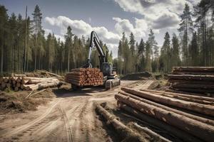 bosque industria madera madera cosecha Finlandia foto