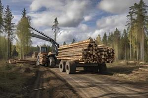 bosque industria madera madera cosecha Finlandia foto