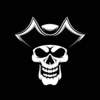 Skull Black and White Mascot Design vector