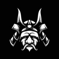 Old Man Black and Black Mascot Design vector