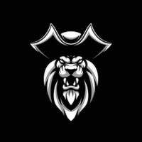 Lion Black and White Mascot Design vector