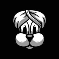 Dog Black and White Mascot Design vector