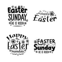 contento Pascua de Resurrección letras tipografía diseño. vector