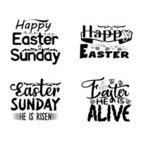 contento Pascua de Resurrección letras tipografía diseño. vector