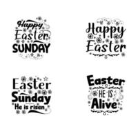 contento Pascua de Resurrección letras tipografía diseño. vector