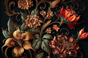 Gorgeous flowers wallpaper. Floral patterns. photo