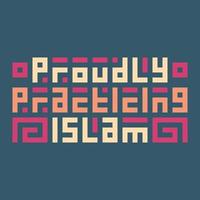 Islamic Calligraphy Proudly Practicing Islam vector