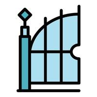 Automatic gate technology icon vector flat