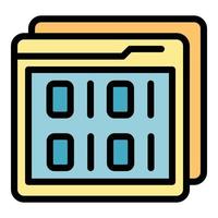 grande datos archivos icono vector plano