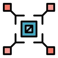 Big data system icon vector flat