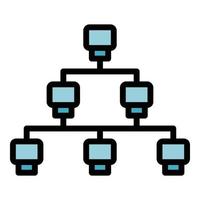 Big data structure icon vector flat