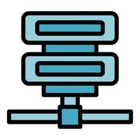 Big data server icon vector flat