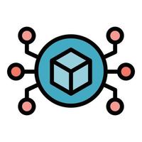 Big data center icon vector flat