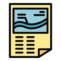 Big data report icon vector flat