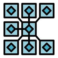 Virtual blockchain icon vector flat