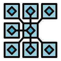 Virtual blockchain icon vector flat