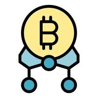 Blockchain bitcoin icon vector flat