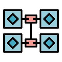 Blockchain revolution icon vector flat