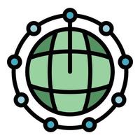 Global network blockchain icon vector flat