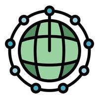 Global network blockchain icon vector flat