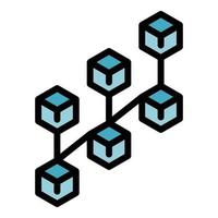 Blocks chain network icon vector flat