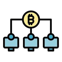 Blockchain network icon vector flat