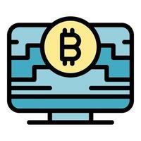 Online blockchain icon vector flat