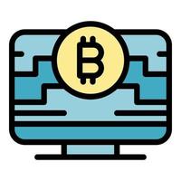 Online blockchain icon vector flat