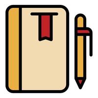 Notebook and pen icon vector flat