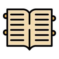 Open book icon vector flat