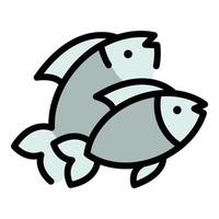 Fish protein icon vector flat