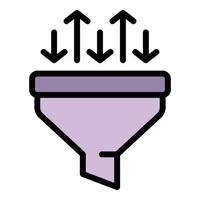 Result money grow funnel icon vector flat